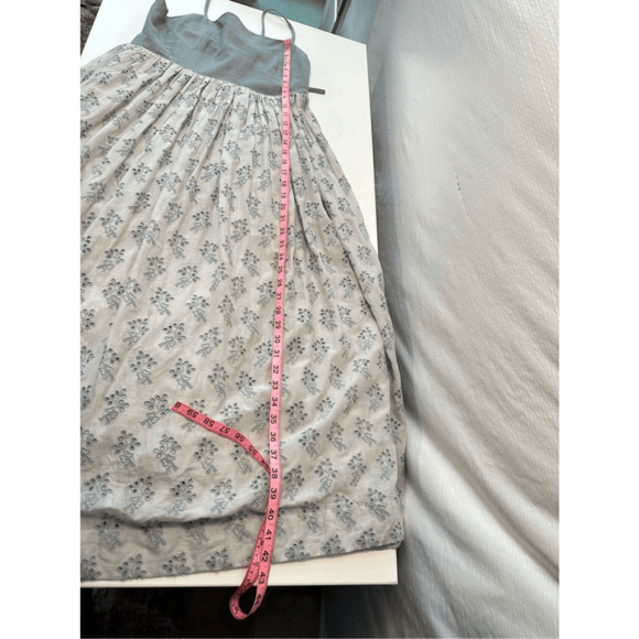 The Great Bustier Embroidered Eyelet Bow Tie Back Camelia Midi Dress M Blue - Picture 7 of 13